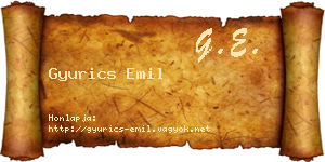 Gyurics Emil névjegykártya